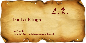 Luria Kinga névjegykártya